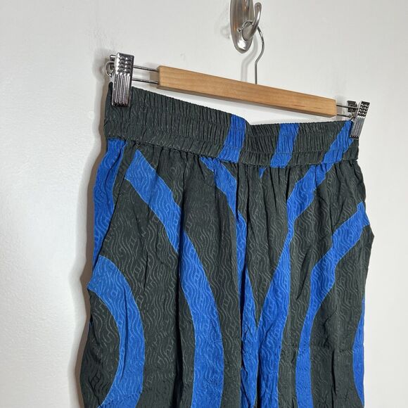 Seek Collective Echo Print Silk Pants Black Blue Womens Small Lounge - Picture 2 of 7